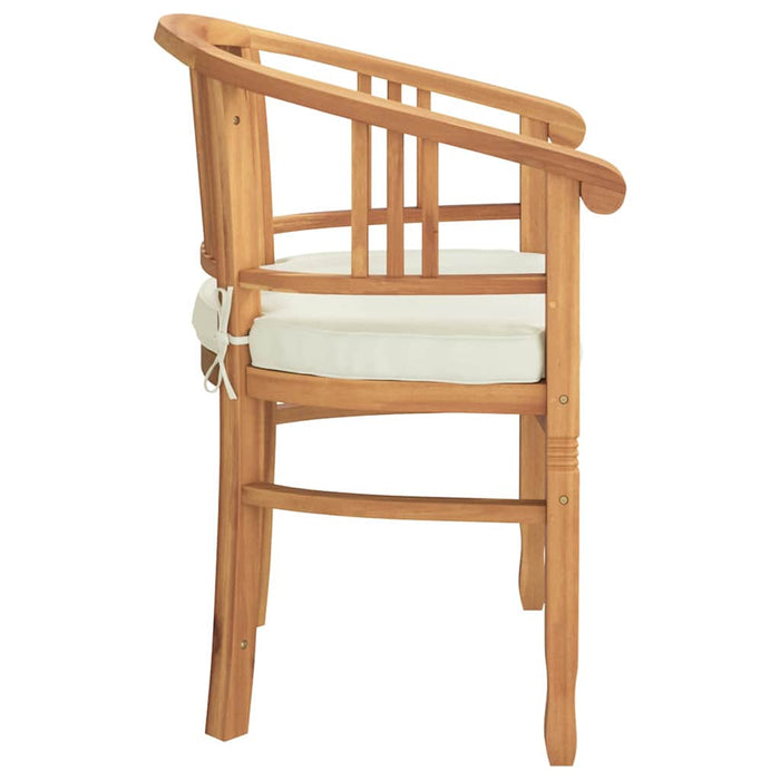 Scaun cu pernă 2 pcs Maro 63 x 58 x 89 cm Lemn solid de tec - WALTI WALTI