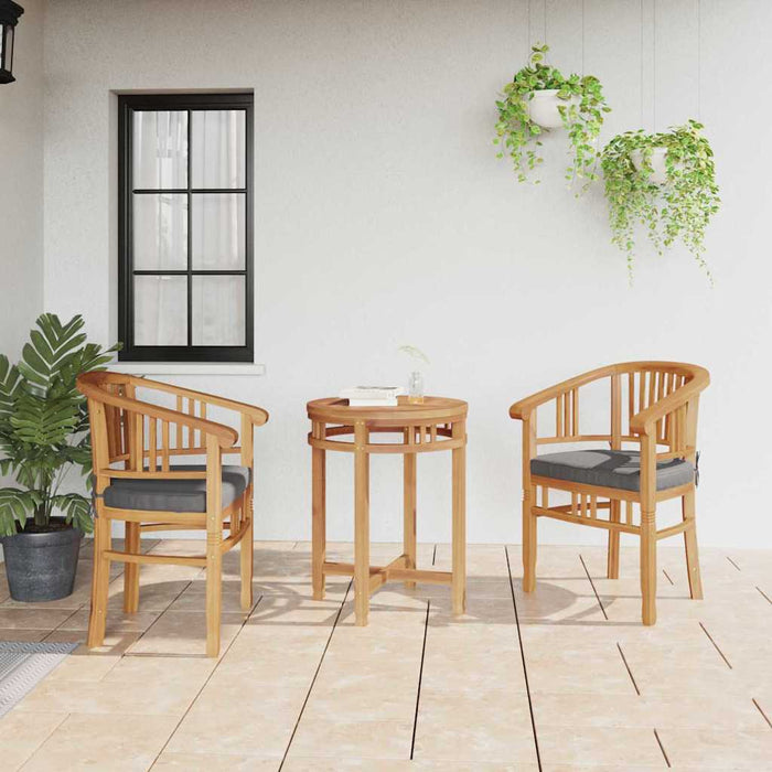 Scaun cu pernă 2 pcs Maro 63 x 58 x 89 cm Lemn solid de tec - WALTI WALTI