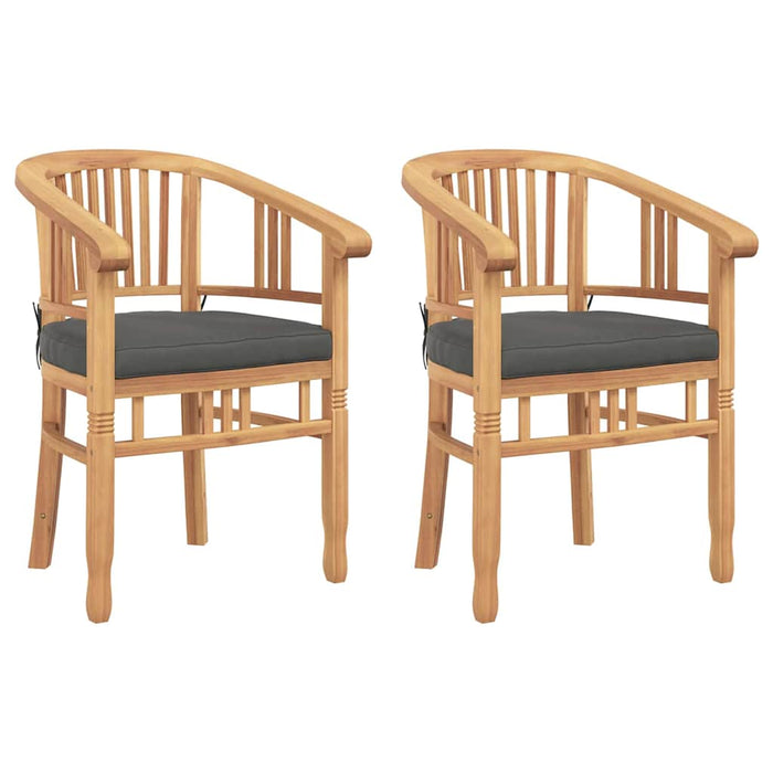 Scaun cu pernă 2 pcs Maro 63 x 58 x 89 cm Lemn solid de tec - WALTI WALTI