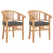 Scaun cu pernă 2 pcs Maro 63 x 58 x 89 cm Lemn solid de tec - WALTI WALTI