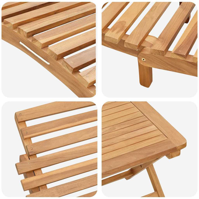 Șezlong 2 pcs Maro Lemn solid de tec - WALTI WALTI
