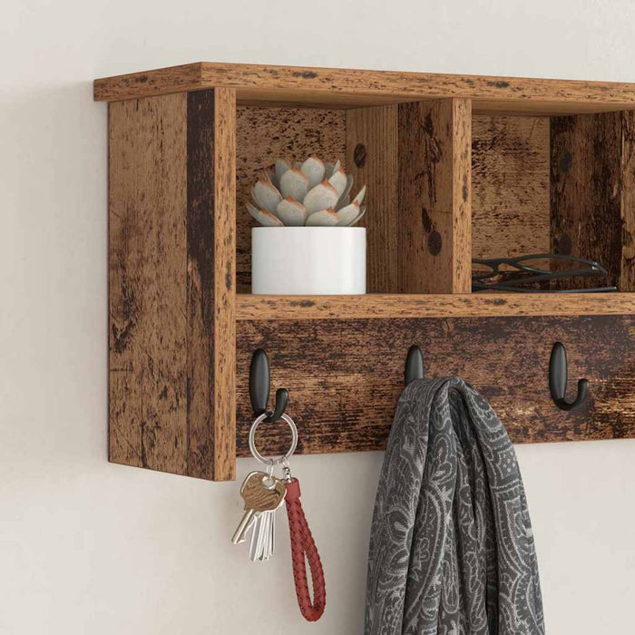 Răcător de paltoane montat pe perete Lemn vechi 75 x 16 x 26 cm - WALTI WALTI