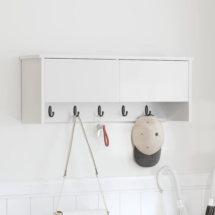 Răcător de paltoane montat pe perete cu ușă Alb 80 x 20 x 30 cm - WALTI WALTI