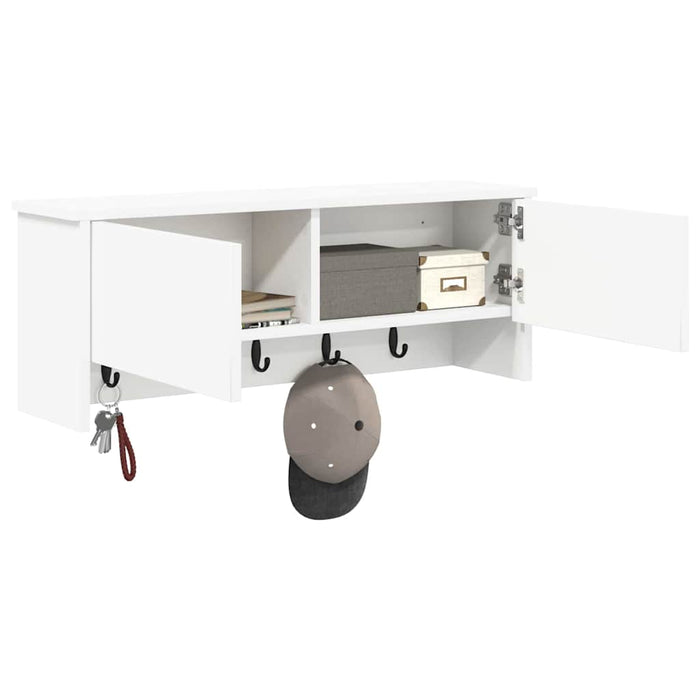 Răcător de paltoane montat pe perete cu ușă Alb 80 x 20 x 30 cm - WALTI WALTI