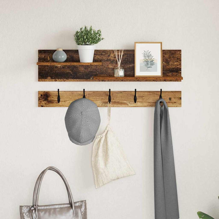 Răcător de paltoane montat pe perete Lemn vechi 90 x 15 x 36 cm - WALTI WALTI