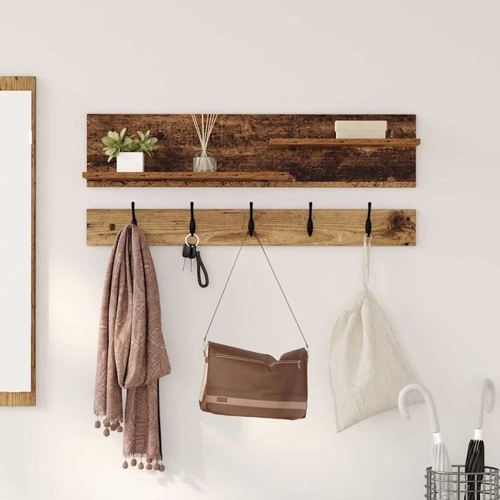 Răcător de paltoane montat pe perete Lemn vechi 90 x 15 x 36 cm - WALTI WALTI