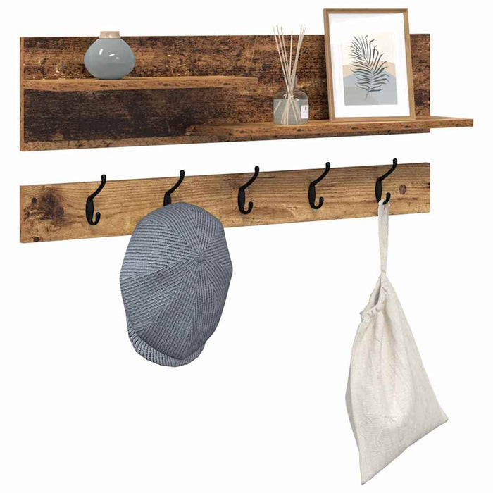 Răcător de paltoane montat pe perete Lemn vechi 90 x 15 x 36 cm - WALTI WALTI
