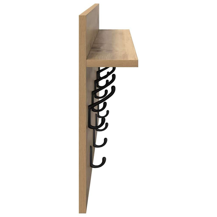 Răcător de paltoane montat pe perete cu raft Stejar Artizanal - WALTI WALTI