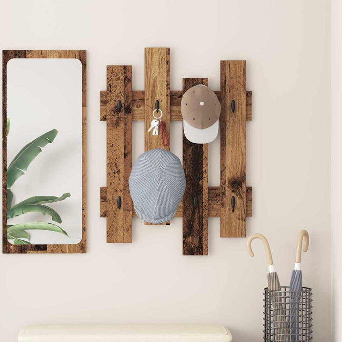 Răcător de paltoane montat pe perete Lemn vechi 60 x 3 x 82 cm - WALTI WALTI