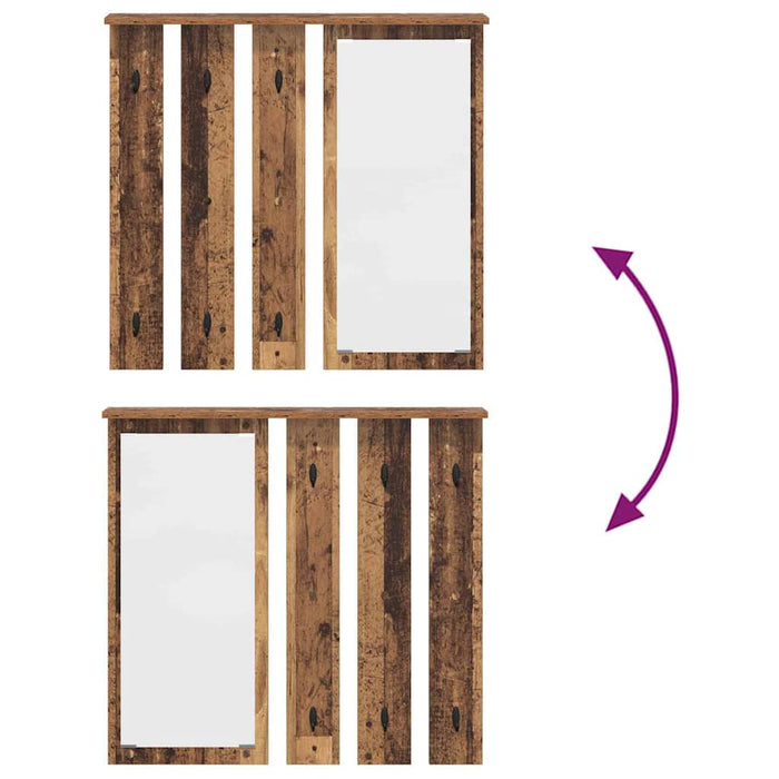 Răcător de paltoane montat pe perete Lemn vechi 84 x 10 x 80 cm - WALTI WALTI