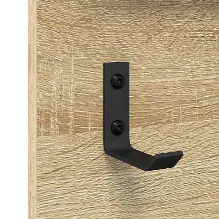 Răcător de paltoane montat pe perete cu raft Stejar Sonoma - WALTI WALTI