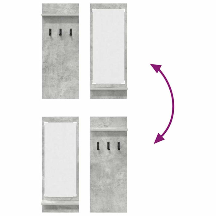 Răcător de paltoane montat pe perete cu raft Gri din beton - WALTI WALTI