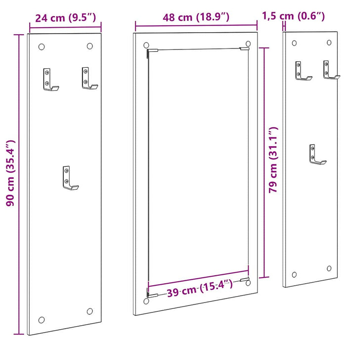 Răcător de paltoane montat pe perete Alb 96 x 1,5 x 90 cm - WALTI WALTI