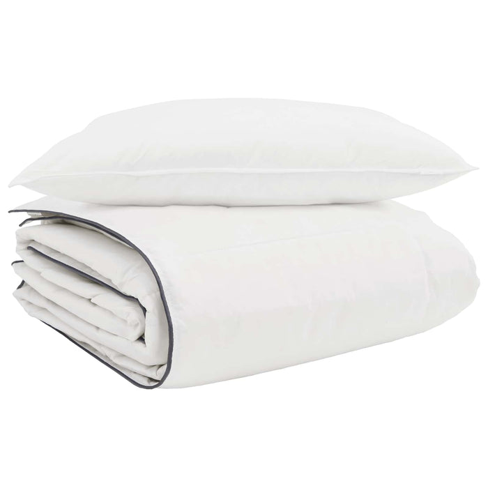 Duvet de iarnă cu pernă 2 pcs Alb Pene de rață - WALTI WALTI