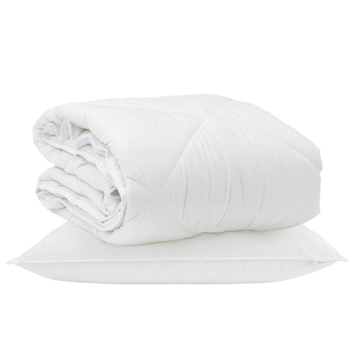 Duvet pentru Toate Sezoanele cu pernă 2 pcs Alb Microfibră - WALTI WALTI