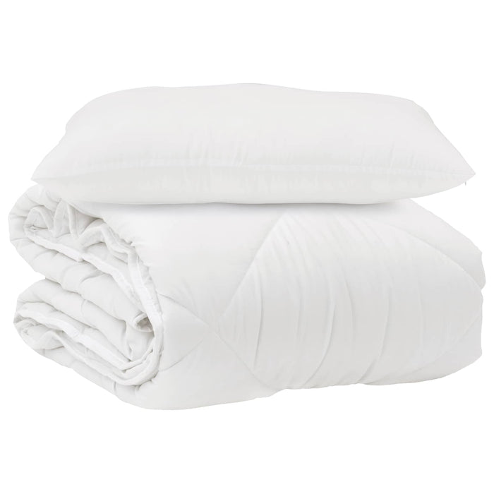 Pilotă cu pernă 2 pcs Alb Microfibră - WALTI WALTI