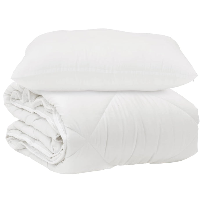 Pilotă cu pernă 2 pcs Alb Microfibră - WALTI WALTI