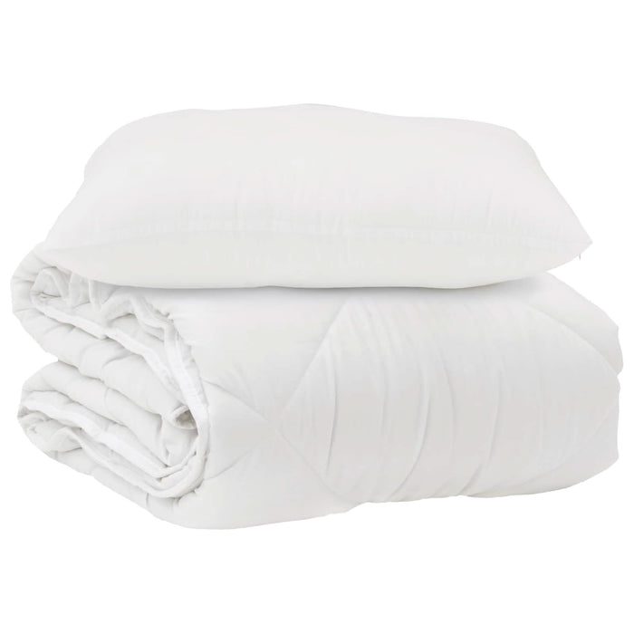 Pilotă cu pernă 2 pcs Alb Microfibră - WALTI WALTI