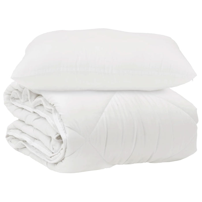 Pilotă cu pernă 2 pcs Alb Microfibră - WALTI WALTI