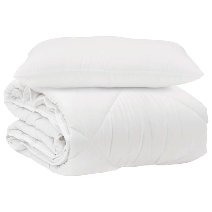 Pilotă cu pernă 2 pcs Alb Microfibră - WALTI WALTI