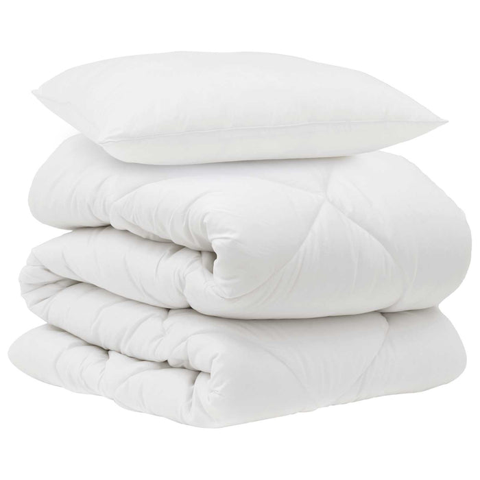 Pilotă cu pernă 2 pcs Alb Microfibră - WALTI WALTI