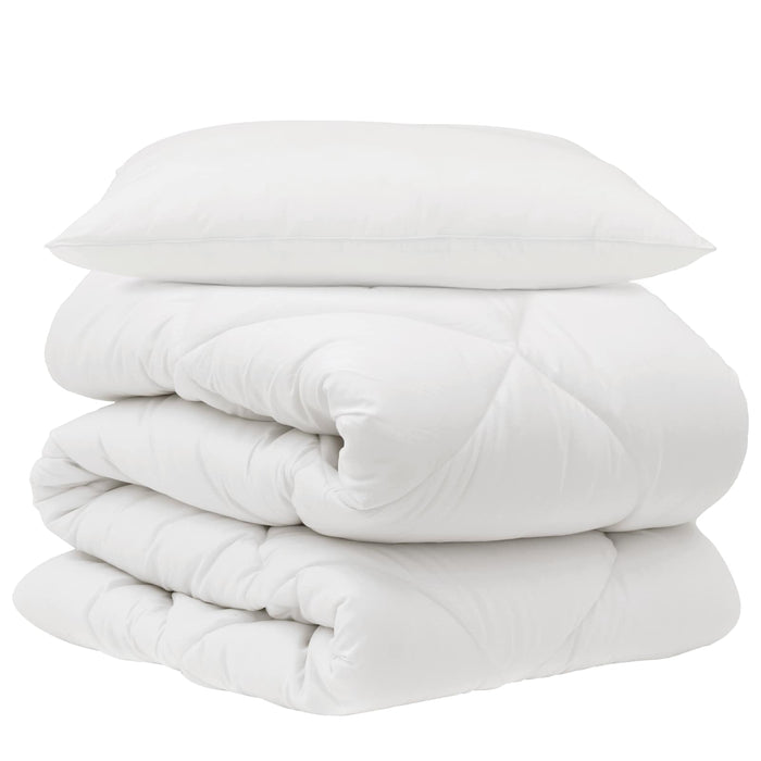 Pilotă cu pernă 2 pcs Alb Microfibră - WALTI WALTI