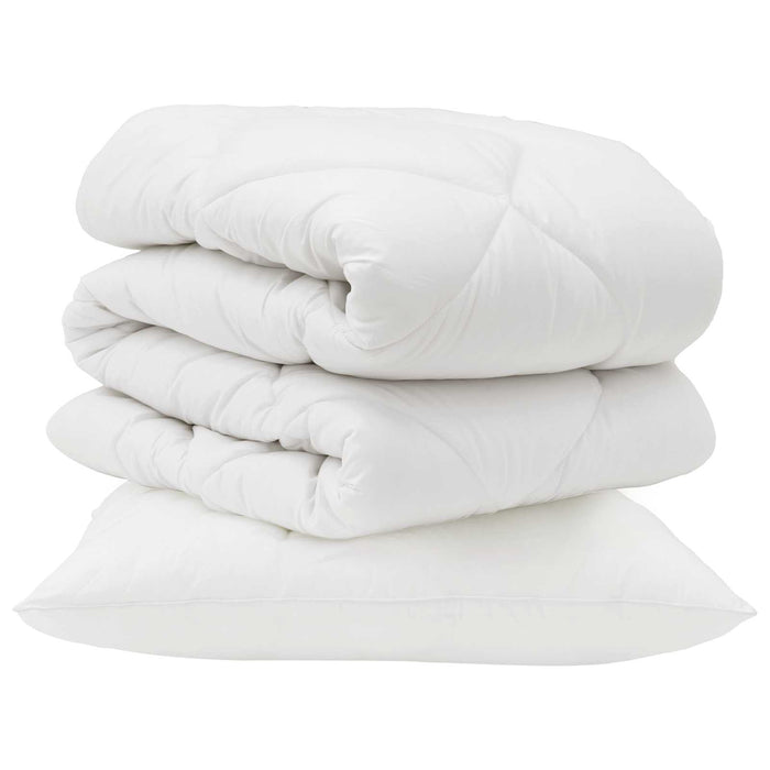 Pilotă cu pernă 2 pcs Alb Microfibră - WALTI WALTI