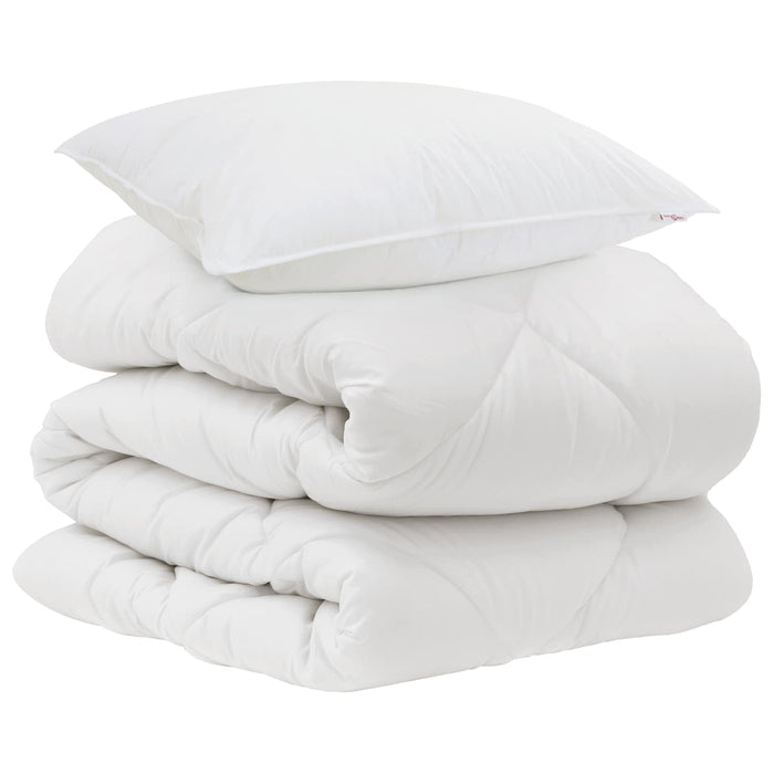 Pilotă cu pernă 2 pcs Alb Microfibră - WALTI WALTI