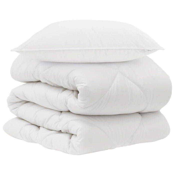 Pilotă cu pernă 2 pcs Alb Microfibră - WALTI WALTI