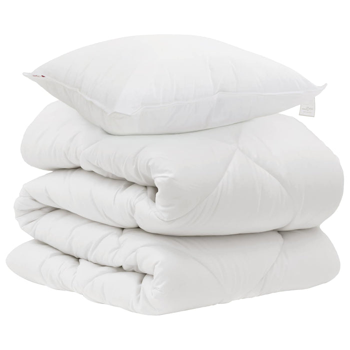 Pilotă cu pernă 2 pcs Alb Microfibră - WALTI WALTI