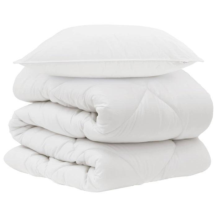 Pilotă cu pernă 2 pcs Alb Microfibră - WALTI WALTI