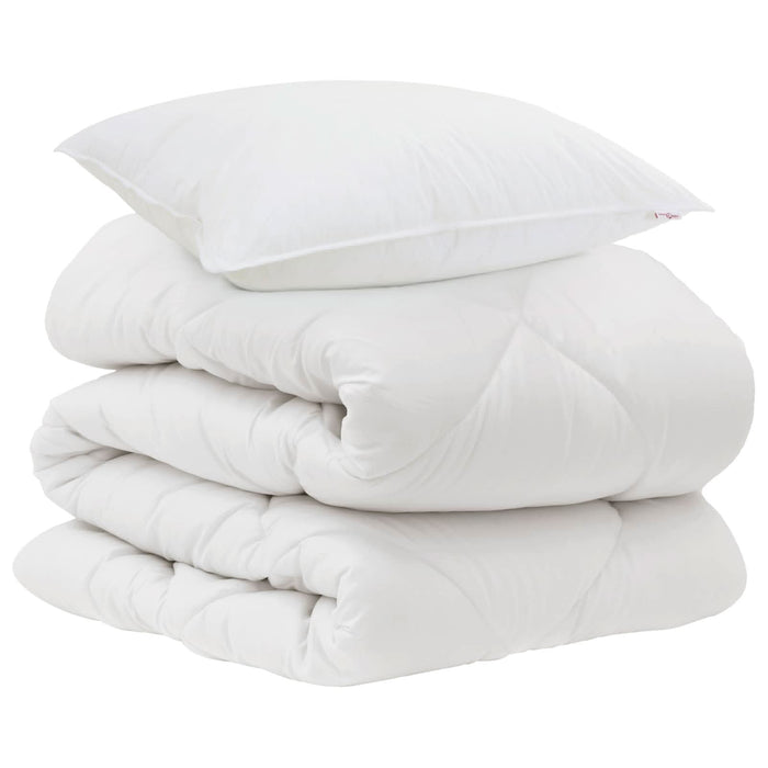 Pilotă cu pernă 2 pcs Alb Microfibră - WALTI WALTI