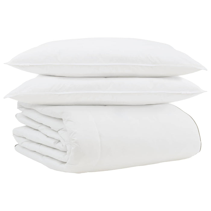 Duvet de iarnă cu pernă 3 pcs Alb Pene de rață - WALTI WALTI