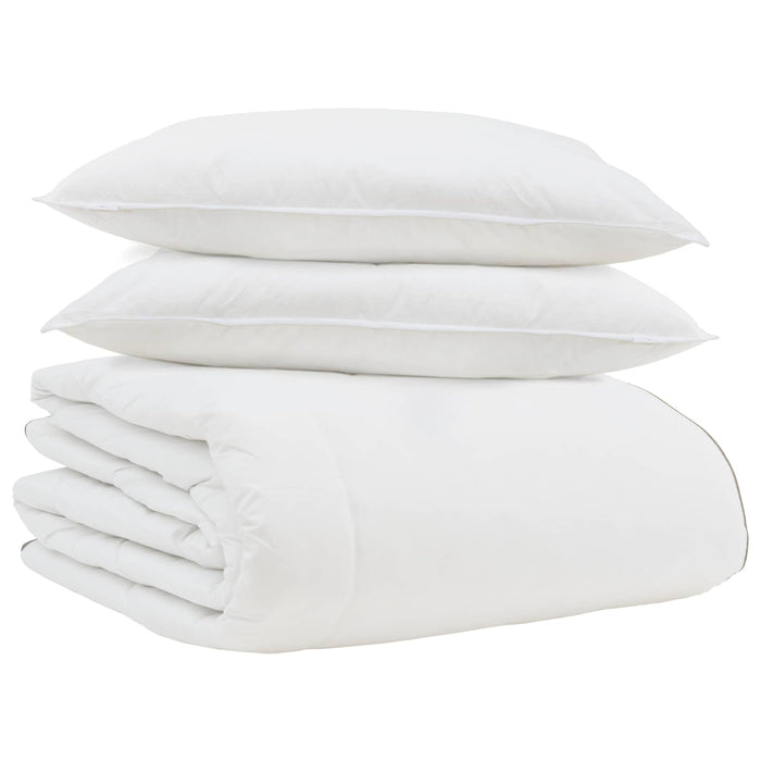 Duvet de iarnă cu pernă 3 pcs Alb Pene de rață - WALTI WALTI