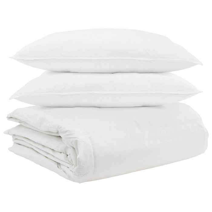 Set de Pături cu pernă 3 pcs Alb Pene de rață - WALTI WALTI