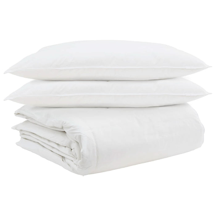 Set de Pături cu pernă 3 pcs Alb Pene de rață - WALTI WALTI