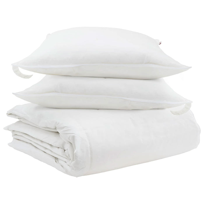 Set de Pături cu pernă 3 pcs Alb Pene de rață - WALTI WALTI