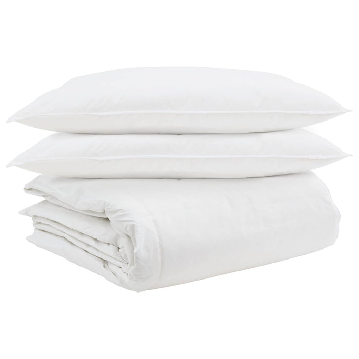 Set de Pături cu pernă 3 pcs Alb Pene de rață - WALTI WALTI