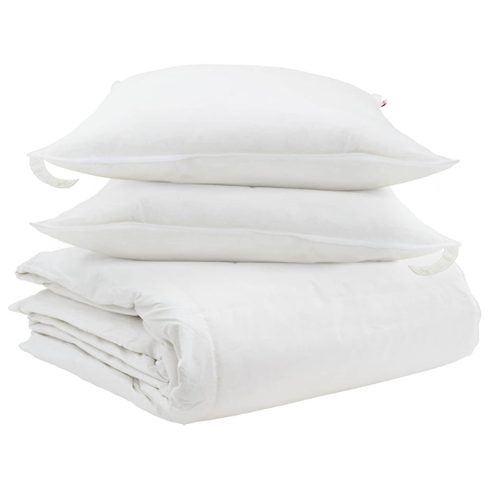 Set de Pături cu pernă 3 pcs Alb Pene de rață - WALTI WALTI