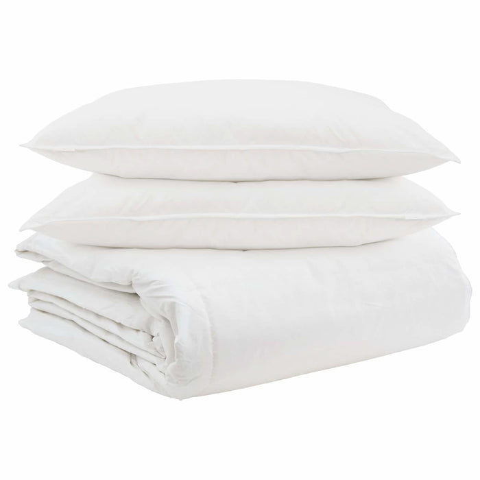 Set de Pături cu pernă 3 pcs Alb Pene de rață - WALTI WALTI
