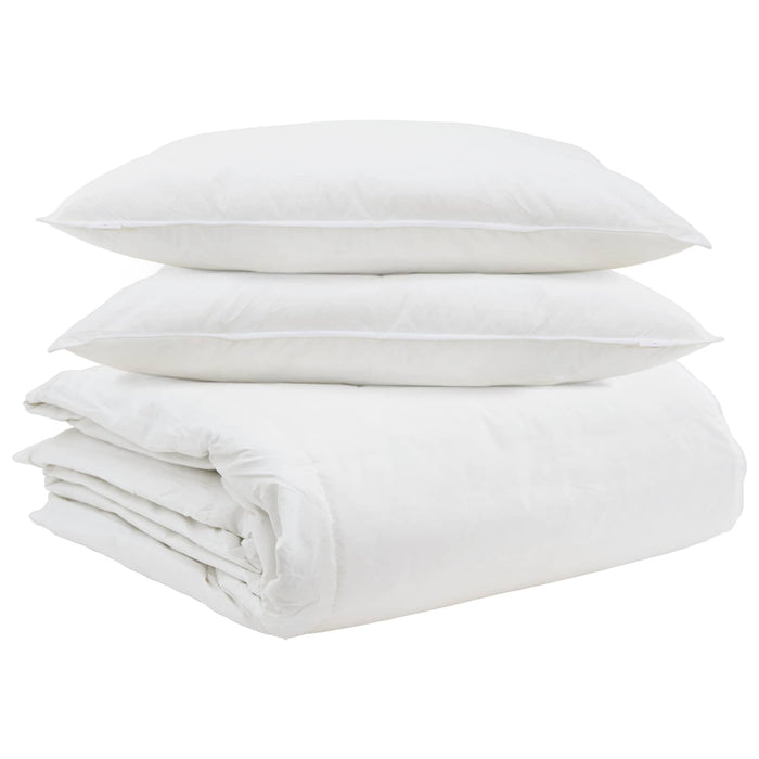 Set de Pături cu pernă 3 pcs Alb Pene de rață - WALTI WALTI