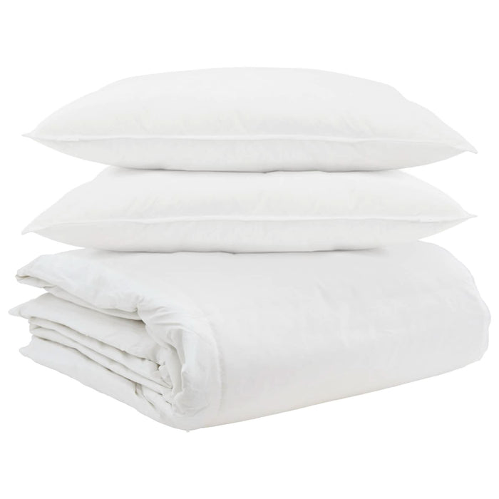 Set de Pături cu pernă 3 pcs Alb Pene de rață - WALTI WALTI