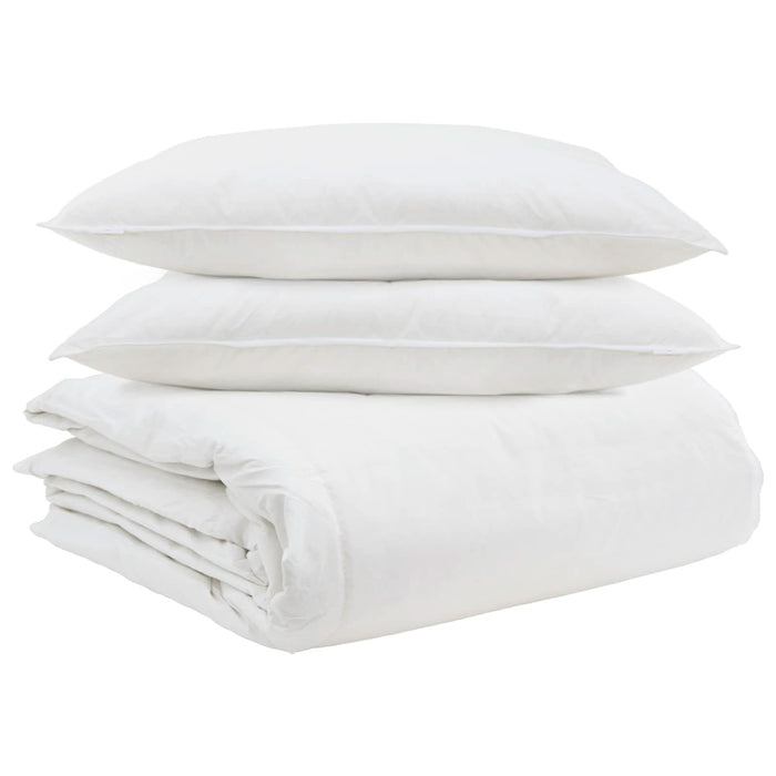 Set de Pături cu pernă 3 pcs Alb Pene de rață - WALTI WALTI