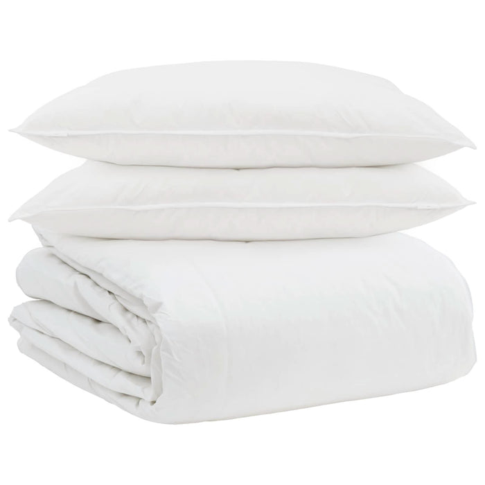 Set de Pături cu pernă 3 pcs Alb Pene de rață - WALTI WALTI