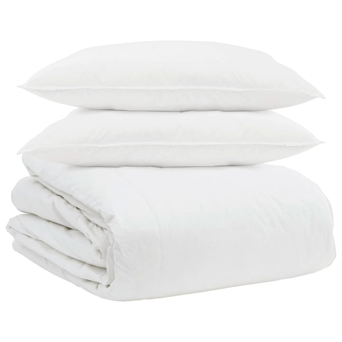 Set de Pături cu pernă 3 pcs Alb Pene de rață - WALTI WALTI