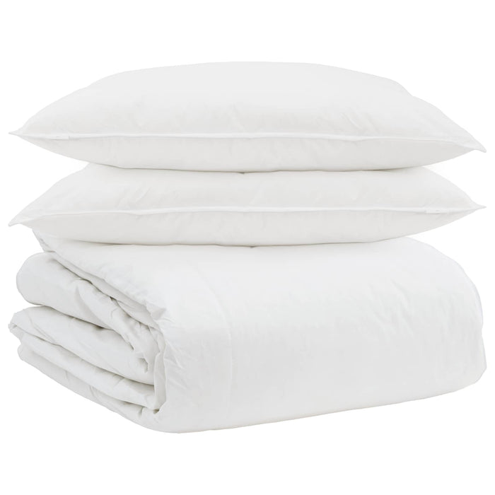 Set de Pături cu pernă 3 pcs Alb Pene de rață - WALTI WALTI