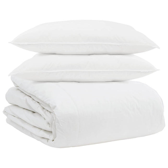 Set de Pături cu pernă 3 pcs Alb Pene de rață - WALTI WALTI
