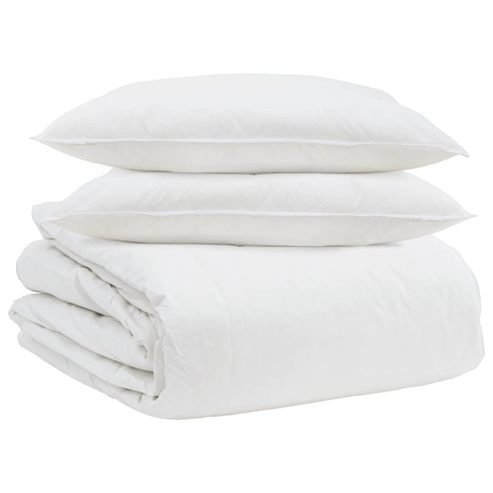 Set de Pături cu pernă 3 pcs Alb Pene de rață - WALTI WALTI