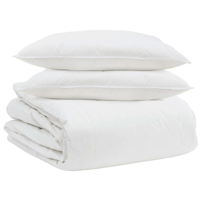 Set de Pături cu pernă 3 pcs Alb Pene de rață - WALTI WALTI
