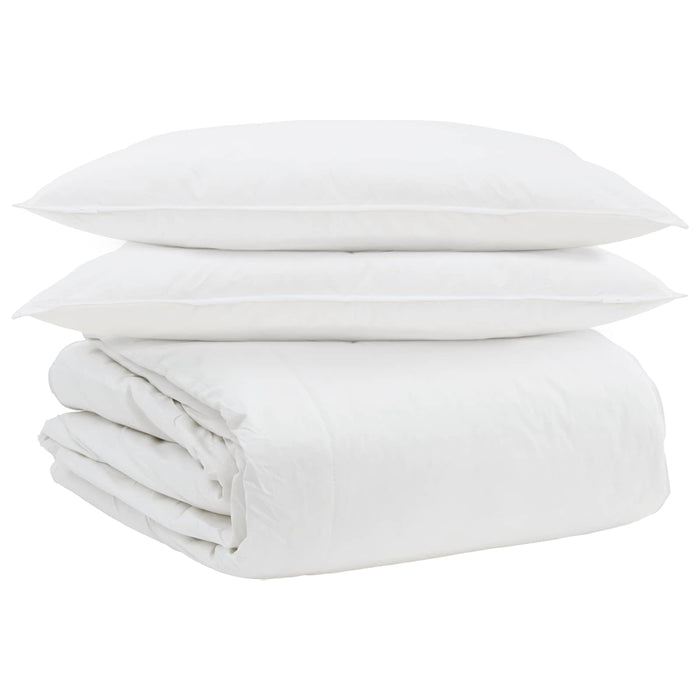 Set de Pături cu pernă 3 pcs Alb Pene de rață - WALTI WALTI